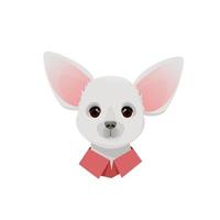 White chihuahua with shirt collar vector