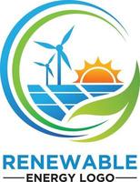 Renewable energy logo design vector