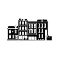 diseño de icono de casa vintage en color negro y blanco vector