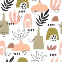 Seamless pattern with abstract decor elements. flat simple vector