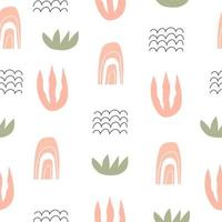 Seamless pattern with abstract decor elements. flat simple vector