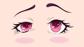 mirada amorosa, día de san valentín, ojos de anime, ojos de chica anime, vector de ojos de estilo anime, amor, ojos que brillan con amor