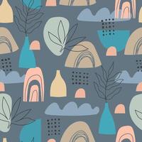 Seamless pattern with abstract decor elements. flat simple vector. vector