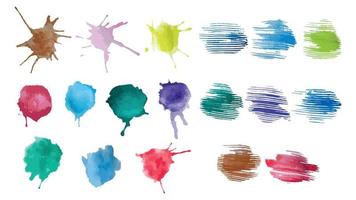 watercolor paint splashes, set of watercolor brush strokes, set of watercolor splashes, set of colorful splashes, set of watercolor stains,set of watercolor stains, set of watercolor stains splashes vector