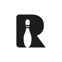 Letter R Bowling Logo. Bowling Ball Symbol Vector Template