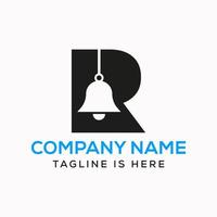 Letter R Cowbell Logo Concept With Hanging Bell Symbol Vector Template