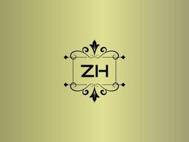 imagen creativa del logotipo zh, diseño de letras de lujo premium zh vector