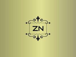 imagen de logotipo zn creativo, diseño de carta de lujo zn premium vector