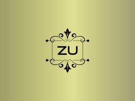 Creative Zu Logo Image, Premium ZU Luxury Letter Design vector