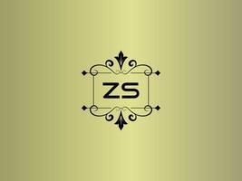 Creative Zs Logo Image, Premium ZS Luxury Letter Design vector