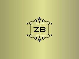 imagen de logotipo zb creativo, diseño de carta de lujo zb premium vector