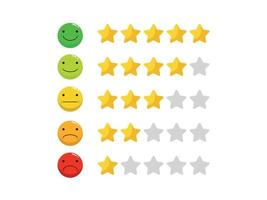 Rating with stars and faces vector