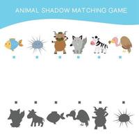 Find the correct shadow. Educational matching game for children. Kids educational game. Preschool worksheet activity. Vector file.