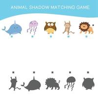 Find the correct shadow. Educational matching game for children. Kids educational game. Preschool worksheet activity. Vector file.