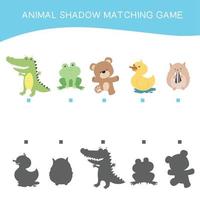 Find the correct shadow. Educational matching game for children. Kids educational game. Preschool worksheet activity. Vector file.