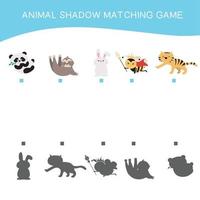 Find the correct shadow. Educational matching game for children. Kids educational game. Preschool worksheet activity. Vector file.