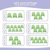 Count the images and match the answer. Printable math worksheet. Vector file.