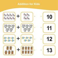 Count the images and match the answer. Printable math worksheet. Vector file.