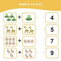 Count the images and match the answer. Printable math worksheet. Vector file.