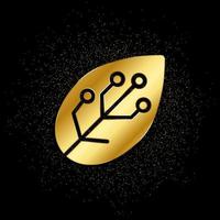 leafe, inteligente, icono de oro de granja. ilustración vectorial de fondo de partículas doradas. icono de vector de oro