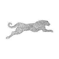 Single curly one line drawing abstract art. Cheetah is fastest mammal. Continuous line draw graphic design vector illustration of ferocious cheetah for icon, symbol, company logo, poster wall decor