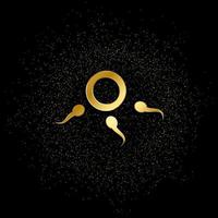 sperm gold icon. Vector illustration of golden particle background. Gold vector icon