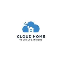 Cloud home minimalist logo design vector