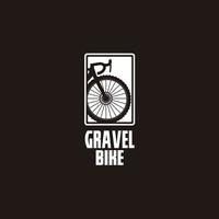 Gravel bike silhouette bicycle icon logo design vector