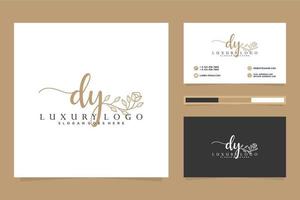 Initial DY Feminine logo collections and business card templat Premium Vector
