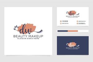 Initial DW Feminine logo collections and business card templat Premium Vector