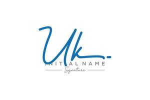 Initial UK signature logo template vector. Hand drawn Calligraphy lettering Vector illustration.