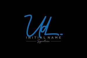 Initial UD signature logo template vector. Hand drawn Calligraphy lettering Vector illustration.