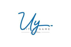 Initial UY signature logo template vector. Hand drawn Calligraphy lettering Vector illustration.