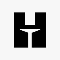 Letter H Door Logo Design Combined With Minimal Open Door Icon Vector Template