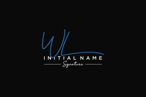 Initial WL signature logo template vector. Hand drawn Calligraphy lettering Vector illustration.