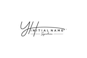 Initial YH signature logo template vector. Hand drawn Calligraphy lettering Vector illustration.