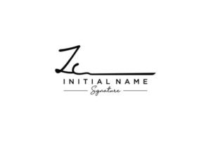 Initial ZC signature logo template vector. Hand drawn Calligraphy lettering Vector illustration.