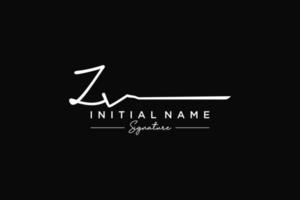 Initial ZV signature logo template vector. Hand drawn Calligraphy lettering Vector illustration.