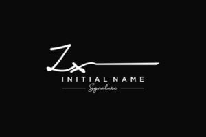 Initial ZX signature logo template vector. Hand drawn Calligraphy lettering Vector illustration.