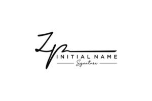 Initial ZP signature logo template vector. Hand drawn Calligraphy lettering Vector illustration.