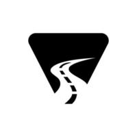 Initial Letter V Road Logo For Travel And Transportation Sign Vector Template