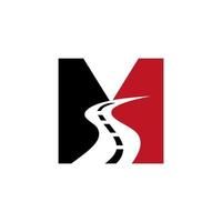 Initial Letter M Road Logo For Travel And Transportation Sign Vector Template