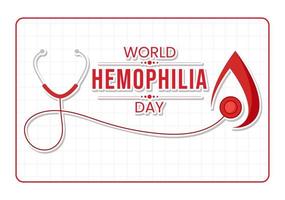 World Hemophilia Day on April 17 Illustration with Red Bleeding Blood for Web Banner or Landing Page in Flat Cartoon Hand Drawn Templates vector