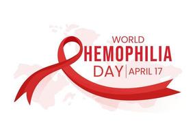 World Hemophilia Day on April 17 Illustration with Red Bleeding Blood for Web Banner or Landing Page in Flat Cartoon Hand Drawn Templates vector