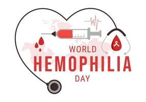 World Hemophilia Day on April 17 Illustration with Red Bleeding Blood for Web Banner or Landing Page in Flat Cartoon Hand Drawn Templates vector