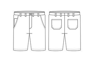 Line art design of men's shorts vector template