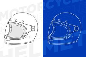 line art vintage helmet vector template collection