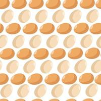 Chicken eggs, organic food from farm seamless pattern vector