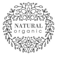 Natural organic and ecological product, label vector