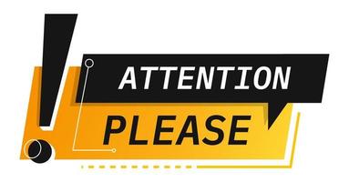 Attention please sticker with exclamation mark vector